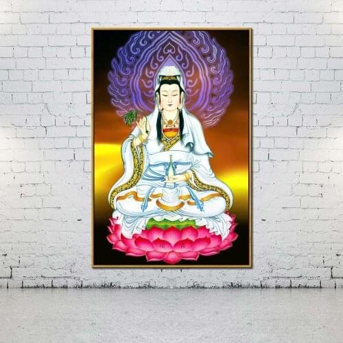 Artcozy Oil Canvas Painting Bodhisattva Avalokitesvara For Home Decoration Wall Art