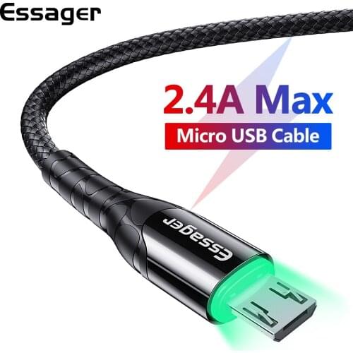 Essager LED Micro USB Cable Fast Charging Charger 3M Microusb Data Wire Cord Android Mobile Phone Cable For Samsung S7 edge