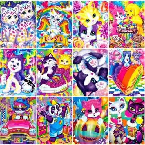 EverShine Diamond Painting Cartoon Cross Stitch 5D Diamond Mosaic Cat Picture Of Rhinestone Embroidery Animal Beaded Wall Art