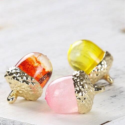 Acorn Shape DIY Crystal Epoxy Pendant Base Jewelry Making Tool Practical Acorn Bases Handcraft Decoration Metal Accessories
