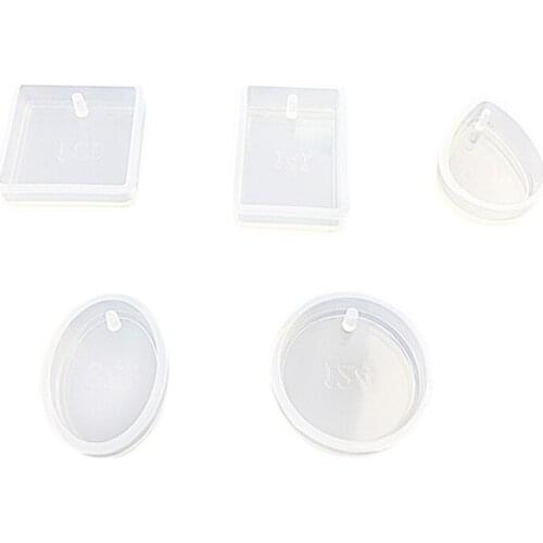 5 Shapes Silicone Resin Casting Moulds with Hanging Hole for Epoxy Resin, Jewelry Making Earring Pendant DIY Crafts