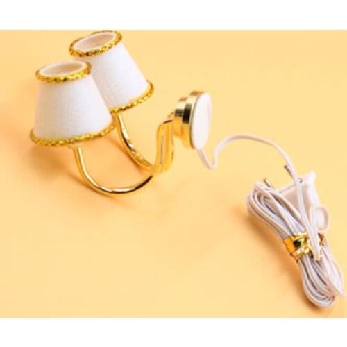 G07-X308 children baby gift Toy 1:12 Dollhouse mini Furniture Miniature rement Doll accessories Double head light 7018 1pcs