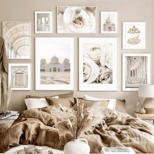 Islamic Morocco Flowers Religion Building Wall Art Canvas Painting Nordic Posters And Prints Wall Pictures For Living Room Decor