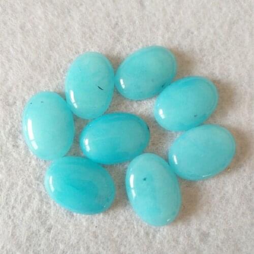 10pcs Natural Blue Jade Stone Cabochons Loose Beads Cabs No Hole Oval Shape Hot Selling Jewelry Findings And Accessories