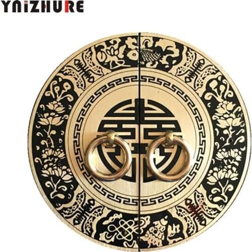 11cm 14cm 18cm 22cm Chinese Antique Furniture Copper Fittings Cabinet Handle Door Handle Round Doorplate From Vintage Wardrobe