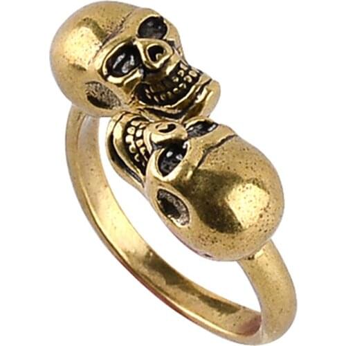 Skull Rings For Men And Women Punk Style Free Size Party Jewelry Unisex Adjustable Death Skullcap Skeleton Ring High Quality