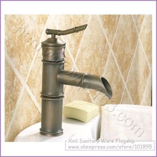 L15685 - Luxury Deck Mounted Bronze Color Brass Material Hot & Cold Water Basin Mixer