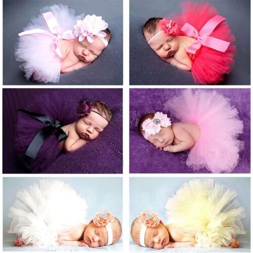 2020 Hot Baby Photography Props Cute Flower Headband Girls Dress Baby Clothes Handmade Hats Newborn Photography Accessories