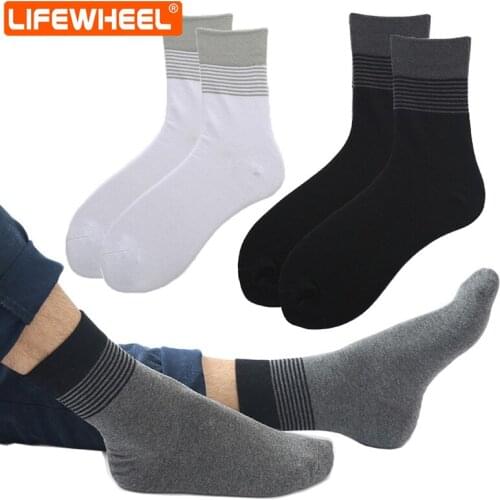LifeWheel Men Business Casual Socks Cotton Breathable Athletic Mid Calf Dress Socks Four Seasons
