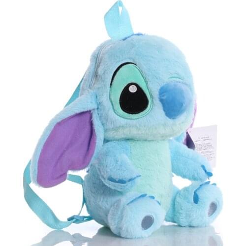 Disney Lilo & Stitch Plush Toy Bag Cartoon Stuffed Plush Dolls Anime Soft Plush Baby Toys Backpack For Chind Kids Birthday Gift