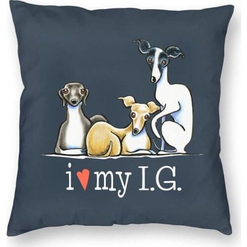 Nordic Style Italian Greyhound Lover Throw Pillow Case Home Decor Custom Square Cute Whippet Sighthound Dog Cushion Pillowcover