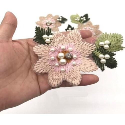 New Beaded Diamond Pearl Cloth Bag Shoes Hat Badges Floral Flower High-grade Decor Embroidery Applique Patches for Clothes Decor