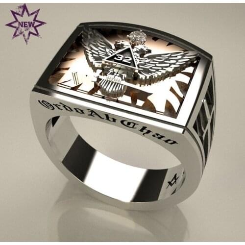New Trendy Hip Hop Rock Punk Unique Fashion Double-headed Eagle Ring Luxury Personality Rings for Men Women