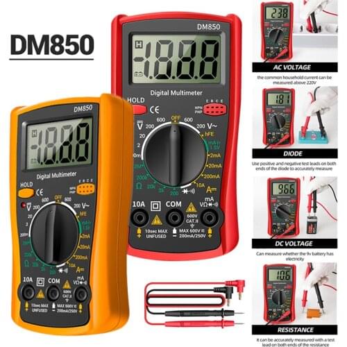 New Arrivals Portable DM850 Smart Digital Multimeter Transistor Voltage Current Meter Tester For Workshop And Home Applications
