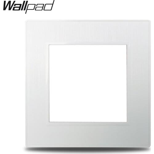 Wallpad S6 DIY Single White Panel Brushed PC Plastic For Wall Switch Socket Imitating Aluminum Plate Free Combination, 86*86mm