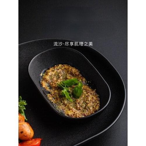 European-style Oval Plate Dishes Household Ceramic Personality Cold Dishes Creative Trumpet Deep Dish Dishes