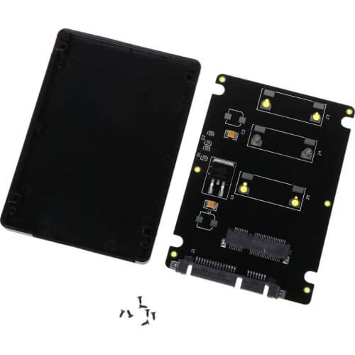 Mini Pcie MSATA SSD to 2.5Inch SATA3 Adapter Card with Solid Hard Drive Disc Case Aluminum Alloy