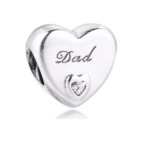 Fits Pandora Bracelet Real 925 Sterling Silver Dads Love Charm Silver Beads for Jewelry Making kralen abalorios Wholesale F598