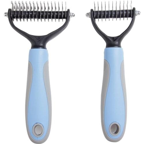 Hair Removal Comb for Dogs Cat Detangler Fur Trimming Dematting Deshedding Brush Grooming Tool For matted Long Hair Curly Pet