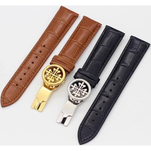 New Fashion genuine leather watch strap 19MM 20MM 22MM Watchbands For PP Wath bands With Stainless Steel Deploy Clasp Men Women
