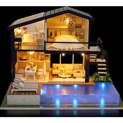 Manual Creative Assembly Model smart house new DIY house time apartment large villa doll house