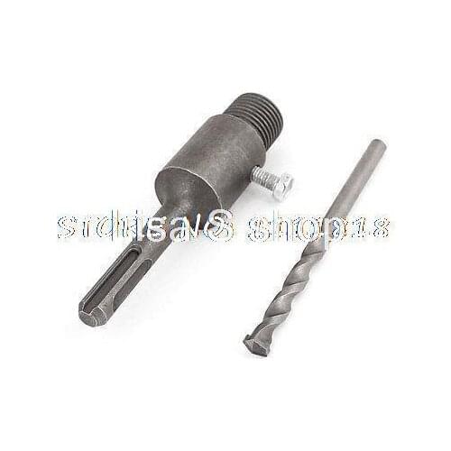 SDS Plus Shank 21mm Male Threaded Drilling Drill Chuck Adapter Gray