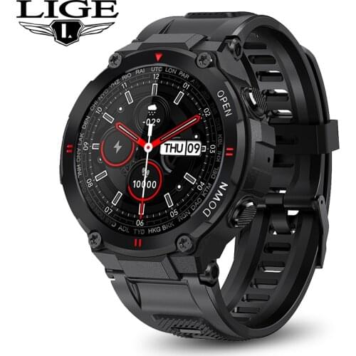 LIGE 2021 New Smart Watch Men Sport Fitness Bluetooth Call Heart Rate Monitoring Music Control Alarm Clock Reminder Smartwatch