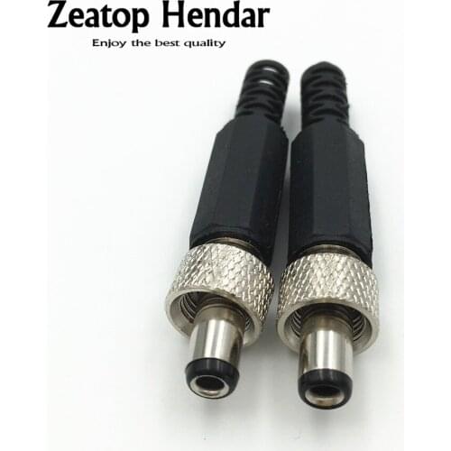 100Pcs Lockable 5.5mm x 2.5mm DC Male Power Plug with Screw Nut Locking Connector