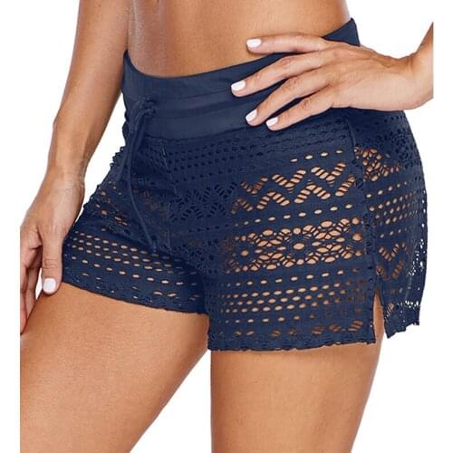 Fanceey Sexy Beach Cover Up Women Black Blue Crochet Lace Bikini Bottoms 2019 Summer Swim Skirt Beachwear Separate Swimsuit 2019