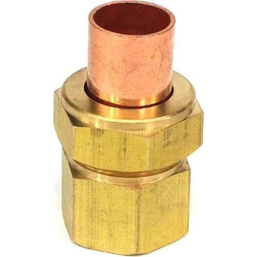 1/2" BSP Brass Female-1/2" 12.7/15/16mm I.D Copper Socket End Feed Union Pipe Adapter Air Conditioner Refrigerator Chiller Plant