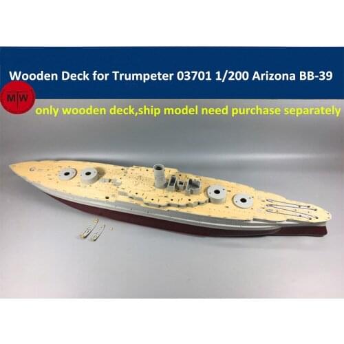 1/200 Scale Wooden Deck for Trumpeter 03701 USS Arizona BB-39 Ship Model