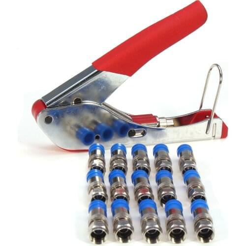 1PC Cable Manual Crimping Tool Set Kit For F-Type Connector RG58 RG59 RG6 Coax Cable Crimper With Compression Connectors