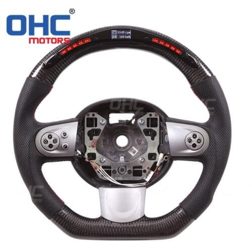 100% Real Carbon Fiber LED Display Steering Wheel compatible for R55 R56 R57 R58 R59 R60 R61 S