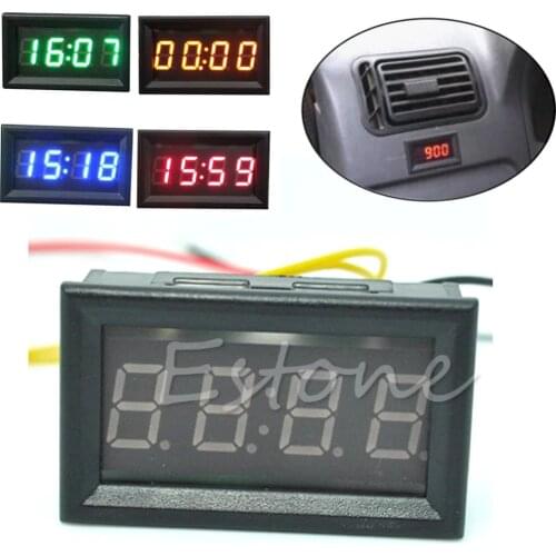 12V/24V Car Motorcycle Accessory Dashboard LED Display Digital Clock