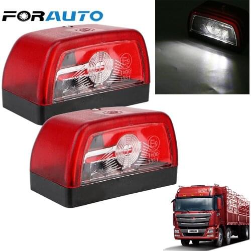 2Pcs E9 License Plate Light UTV Tag Lights Trailer Truck Caravan Taillight 10-30V White 3LED Taillight For Trailer Truck