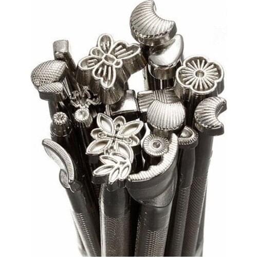 20pcs Vintage Craftool Leather Stamps Working Saddle Making Tools Beveling Printing E2S