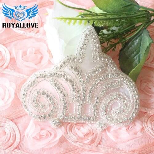 30 Pcs Handmade Clear Crystal Rhinestone Applique Rhinestone Trim Iron-On Sewing Crafts For Wedding Dress Bridal Sash Belt