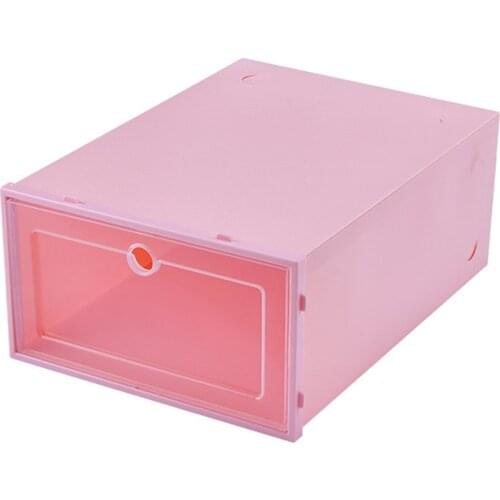 4 Colors Shoes Boxes Thickened Transparent Drawer Case Plastic Shoe Boxes Dustproof Shoes Organizer Box Combination for Home