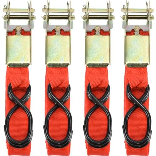 4pcs Correias de carga Durable Ratchet Tie Down Cargo Straps Moving Hauling for Truck Motorcycle Sangles de chargement