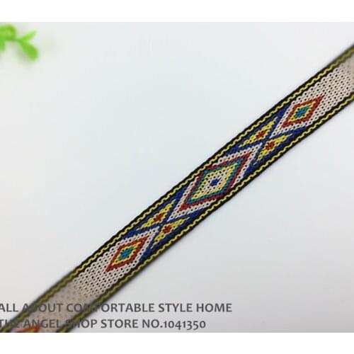 5Yards 20mm 3/4" Pink Arrow Yellow Pattren Embroidery Packaging Material Jacquard Ribbon Wedding Accessory Hat Bowknot Decor