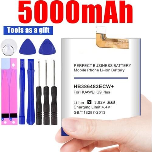 4900mAh HB386483ECW+ Battery for HuaWei MaiMang 5 G9 Plus MLA-AL00 MLA-AL10 G9Plus