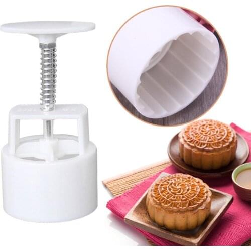 6 Styles 100g Round Flower Moon Cake Mold Set DIY Hand Pressure Fondant Moon Cake Mould Pastry Decor Tool Mid Autumn Festival