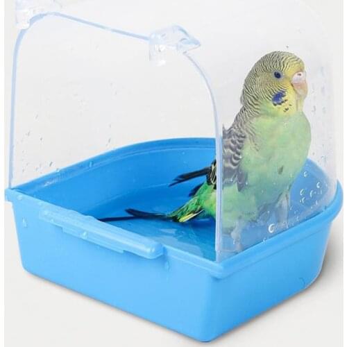 7 Colors Bird Bathtub Plastic Shower Room Parrot Cleaning Tool Hanging Birdbath Bathtub Budgerigar Water Or Sand Bath Supplies