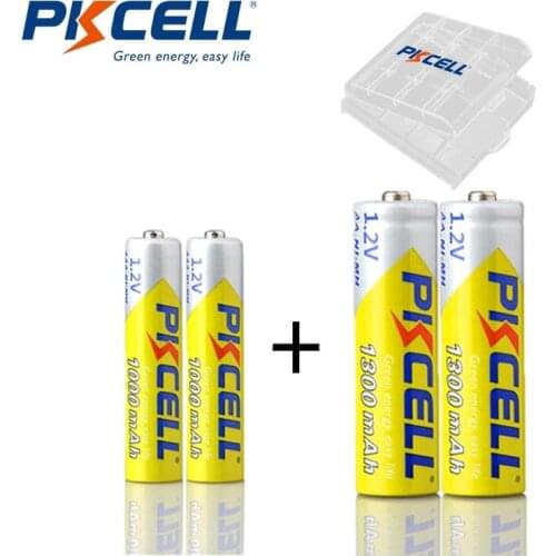 2/4/8Pcs PKCELL AA 1300mah NIMH 1.2V Rechargeable Battery And 2/4/8Pcs AAA 1000mah NIMH 1.2V Rechargeable Battery With 1/2/4box