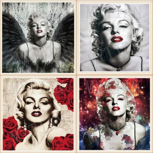 Diamond Painting Marilyn Monroe 5D DIY square/round Diamond Embroidery Mosaic Kit Portraits Rhinestone Picture Home Decoration