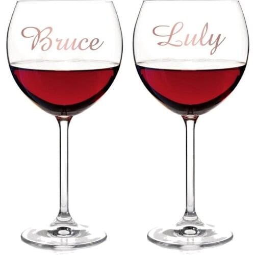 Free Shipping Wine Cup Custom Name Decals For Living Room Cup Vinyl Stickers cuisine Wall Decals Mural Poster nombre vinilo