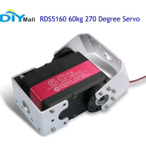 RDS5160 SSG 60kg Digital Robot Servo 270 Degree 7.4V High Torque Metal Gear 18T Servo Arm Horn U Shape bracket for DIY Robot
