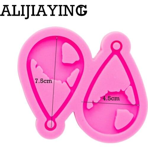 DY0376 Shiny plane Unicorn Earrings Silicone Mold DIY Craf Mould tear drop hoop earrings Epoxy Resin Custom Mold