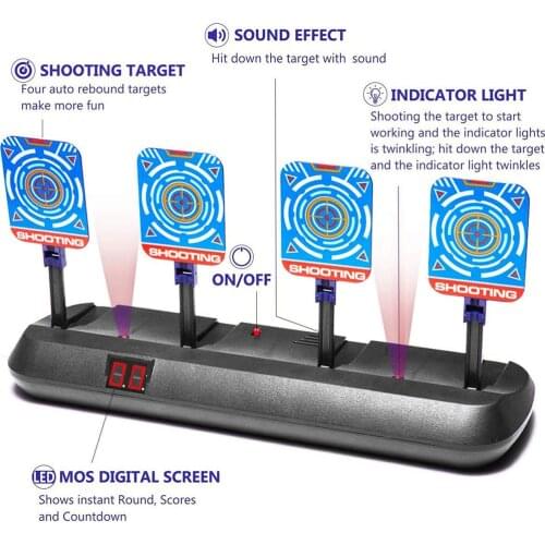 Electronic scoring target Auto-Restore Target Soft Bullet Dart Toy for Kids DIY Toys Child Science and Technology Learning