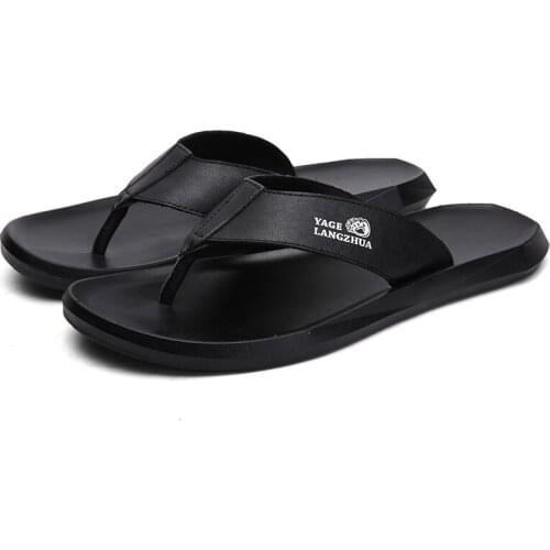 Homme sandalen flops shoes slide ete man classic roman playa leather Flip chancla Flip-flops work piscine masculino fish v uomo